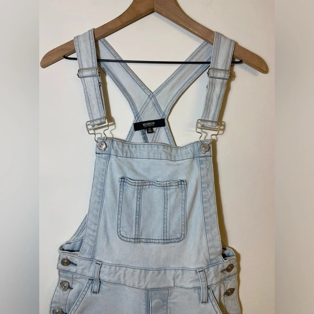 HUDSON WOMEN'S JEAN OVERALLS DENIM In Light Beams Blue sz S